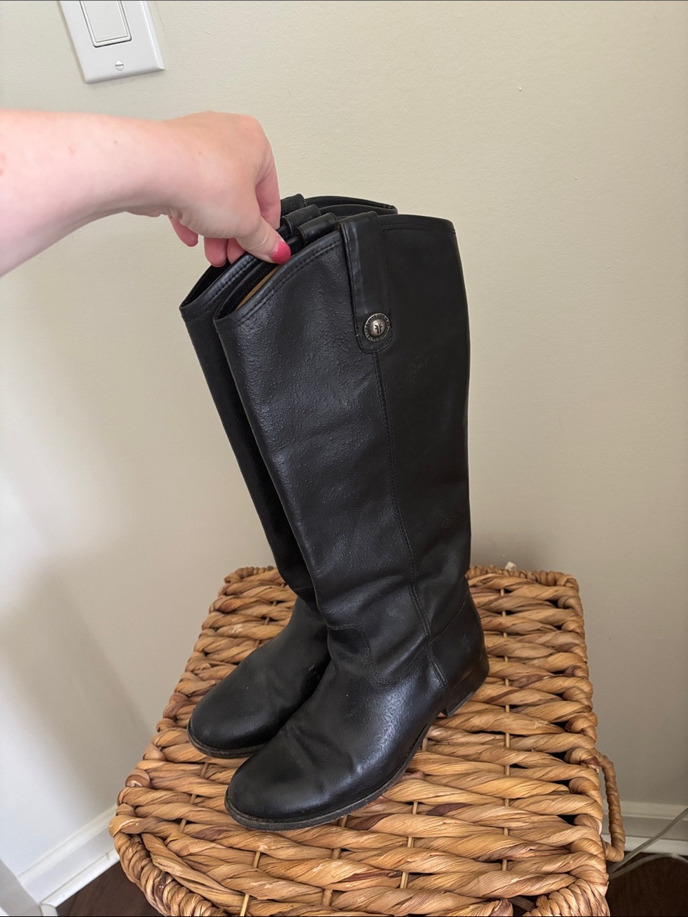 Frye Classic Tall Black Leather Riding Boots